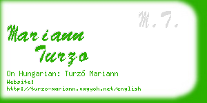 mariann turzo business card